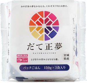 【アイリスオーヤマ 食品　パックご飯】　低温製法米のおいしいごはん　宮城県産だて正夢　150g×3P