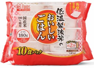 【アイリスオーヤマ パックご飯】低温製法米のおいしいごはん　国産米100％180g×10P　角型