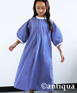 儿童洋装/连衣裙 A字 短袖 洋装/连衣裙 直条纹 antiqua