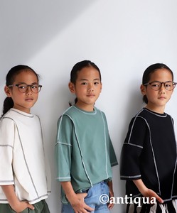 Antiqua Kids' Short Sleeve T-shirt T-Shirt Stitch Tops Switching Kids Cut-and-sew