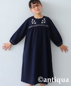 Antiqua Kids' Casual Dress Flare Long Sleeves A-Line Embroidered Kids