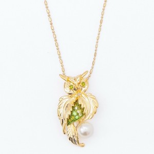 Plain Gold Chain Necklace Owl Ladies SWAROVSKI
