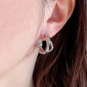 Pierced Earringss sliver Stainless Steel Ladies'