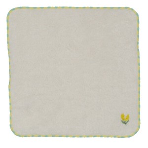 Gauze Handkerchief Mimosa Embroidered Made in Japan