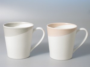 【有田焼】つき立マグカップ（大）　グレースノーとピンクスノーのペアセット 日本製 フリーカップ