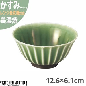 美浓烧 小钵碗 绿色 360cc 12.6 x 6.1cm 日本制造