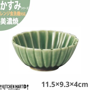 美浓烧 小钵碗 绿色 11.5 x 9.3 x 4cm 180cc 日本制造