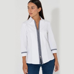 Button-Up Shirt/Blouse Organic Cotton 7/10 length