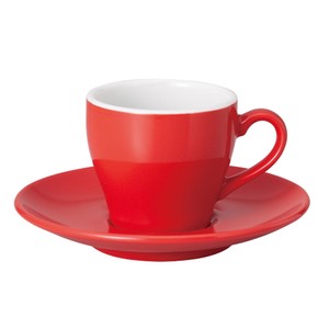 Mino ware Cup & Saucer Set Red Saucer Western Tableware Made in Japan