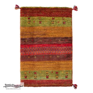 ギャッベ　ペルシャ　イラン　オーガニックウール　絨毯　ラグ　玄関マットL (約60×90cm）G757　57×87cm