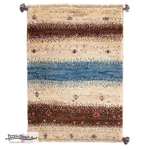 ギャッベ　ペルシャ　イラン　オーガニックウール　絨毯　ラグ　玄関マットL (約60×90cm）G553　61×83cm