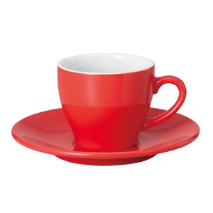 Mino ware Cup & Saucer Set Red Saucer Made in Japan
