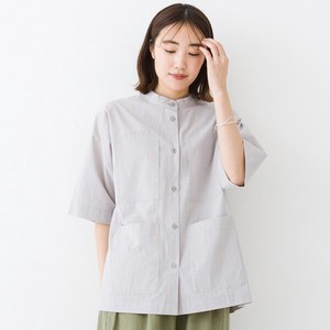 Button Shirt/Blouse Stripe Pocket