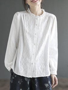 Button Shirt/Blouse Long Sleeves Tops Ladies' NEW