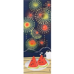 【濱文様】　絵てぬぐい　スイカ花火　(日本製)　　【夏の人気者】