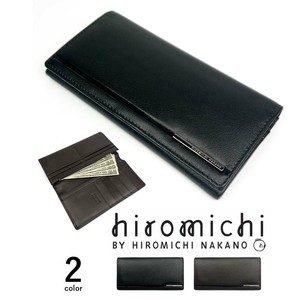 【全2色】 hiromichi nakano ヒロミチ・ナカノ ソフト リアルレザー スリム 2つ折り 長財布（6hn751）