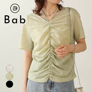 【SALE】シアーギャザー2WAYトップス◇付属の紐リボンでアレンジ可能