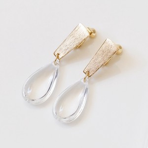 Clip-On Earrings Gold Post Design Drop