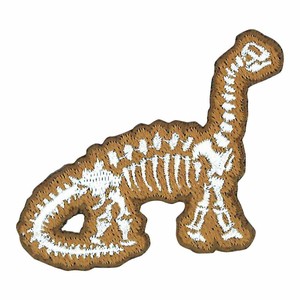 【ワッペン】ブラキオザウルスの化石　図鑑コレクション　恐竜　【入園入学】