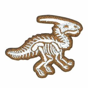 【ワッペン】パラサウロロフスの化石　図鑑コレクション　恐竜　【入園入学】
