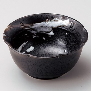 「2023年 新作」黒結晶筆散し3.6小鉢　　【日本製　陶器】