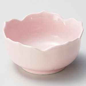 「2023年 新作」ピンク桔梗型小鉢（大）　　【日本製　磁器】