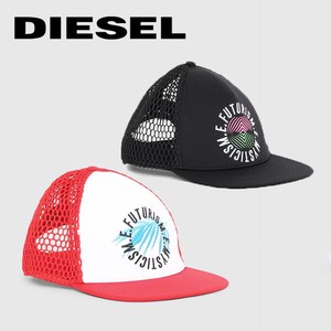 DIESEL ユニセックス 帽子 CAP BLACK/RED ディーゼル