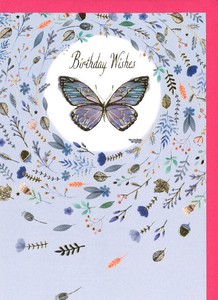 グリーティングカード 誕生日/バースデー「草花の蝶」 メッセージカード 2023新作