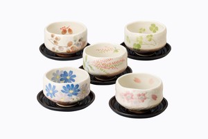 美浓烧 日本茶杯 碗套装 5件每组 日本制造