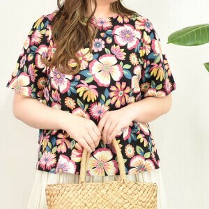 Button-Up Shirt/Blouse Floral Pattern Made in Japan