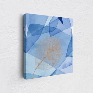 正方形キャンバスパネル 【涼しげブルー抽象画03】北欧　くすみカラー　スクエア　風景抽象画