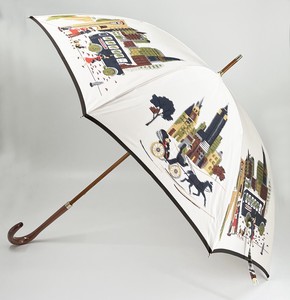 【日本製雨傘】長傘 ほぐし織 馬車柄
