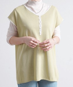 Tunic Color Palette Knitted Sleeveless V-Neck