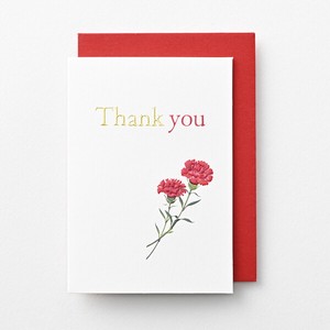 Greeting Card Foil Stamping Carnation Thank You