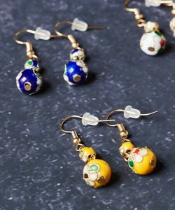Pierced Earringss Amina Cloisonne