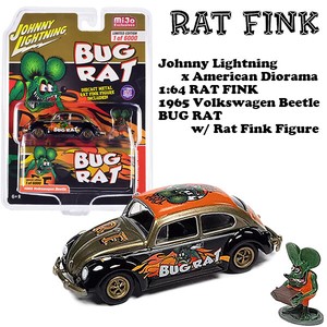 1:64 Rat Fink 1965 VW Beetle BUG RAT　w/ Rat Fink  【ラットフィンク】ミニカー