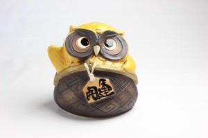 Shigaraki ware Animal Ornament Gamaguchi Owl Made in Japan