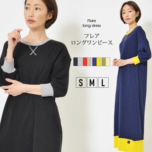 Casual Dress Color Palette L One-piece Dress Ladies' Simple 5/10 length