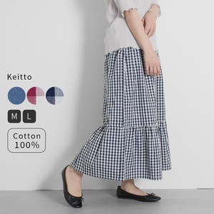 Skirt Flare Waist A-Line Checkered