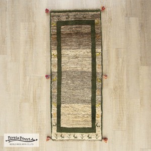 ギャッベ　ペルシャ　イラン　オーガニックウール　絨毯　細長いサイズM (約50×150cm）G808　58×143cm