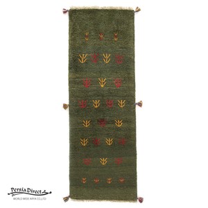 ギャッベ　ペルシャ　イラン　オーガニックウール　絨毯　細長いサイズM (約50×150cm）G805　54×152cm