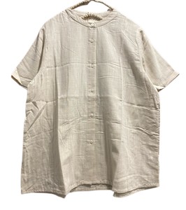 Button Shirt/Blouse Double Gauze Short-Sleeve