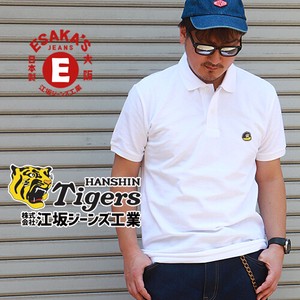 阪神タイガース×江坂ジーンズ・帽子ロゴワッペン刺繍・鹿の子ポロシャツ