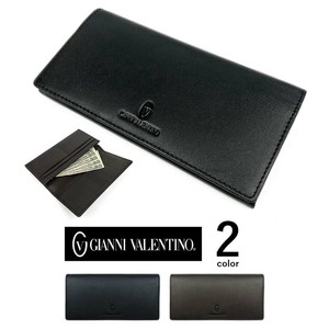 【全2色】 GIANNI VALENTINO ジャンニ・バレンチノ ソフト リアルレザー スリム 2つ折り 長財布（61g521）