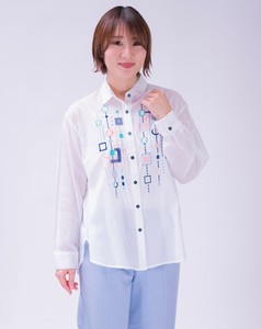 Button Shirt/Blouse Shirtwaist UV Protection Summer Embroidered