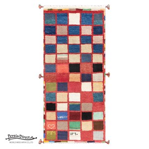 ギャッベ　ペルシャ　イラン　オーガニックウール　絨毯　細長いサイズL (約80×200cm）　G37　78×172cm