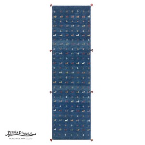 ギャッベ　ペルシャ　イラン　オーガニックウール　絨毯　細長いサイズLL (約80×300cm）　G646　82×287cm