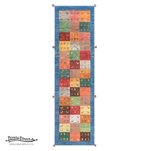 ギャッベ　ペルシャ　イラン　オーガニックウール　絨毯　細長いサイズLL (約80×300cm）　G638　83×290cm