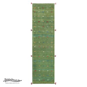 ギャッベ　ペルシャ　イラン　オーガニックウール　絨毯　細長いサイズLL (約80×300cm）　G673　81×300cm
