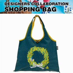 【北村 ハルコ DESIGN】　2way　刺繍トートバッグ　ミモザのリース